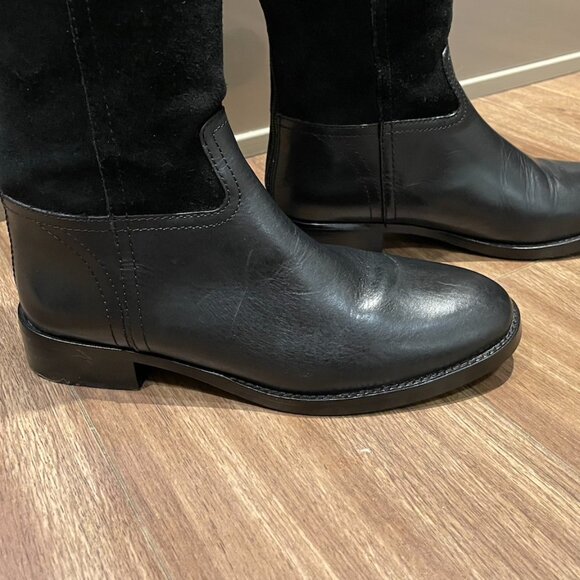 Brand New! Tory Burch Knee High Boot, Black, Suede & Leather, Size 7 - Picture 7 of 10